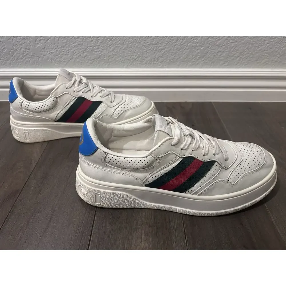 AUTHENTIC GUCCI CHUNKY B WEB STRIPE SNEAKERS GG SZ 11 (fits US 12) 669582